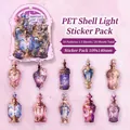 Dreamy Shell Light PET Sticker Pack with 20 pieces of Purple Perfume Bottle designs - Holy Lamp Prayer