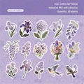 Starry Purple PET floral and bird stickers with detailed embroidery texture effect - Embroidery Series Chord Purple