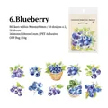 Set di 20 adesivi in PET impermeabili con illustrazioni di mirtilli ad acquerello - Frutto Blu Indaco