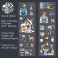 PET tape Blue Ice Crystal Theme featuring Nordic winter illustrations and cozy cabin scenes - Blue Ice Crystal