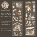 PET Winter-Dekoband mit Illustrationen von Schneeszenen und gemütlichen Charakteren - Purem Schnee