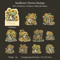 Juego de 10 pegatinas de PET de girasol y tronco para álbumes de recortes y decoración - Muñón de Girasol