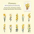 Floral PET stickers set featuring 10 unique yellow flower designs for DIY decoration - Bright Morning Yellow
