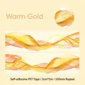 Διακοσμητική ταινία PET Retro Story σειράς Warm Gold με vintage ρέοντα χρυσά μοτίβα - Θερμό χρυσό
