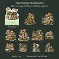 Pegatinas PET de troncos y setas para proyectos de decoración de álbumes de recortes - Tocón de Champiñón