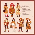 Set de pegatinas vintage Red Annie para decoración de álbumes de recortes y diarios - Tiempo de Paisaje