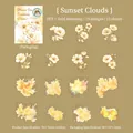 Floral PET stickers with gold foil accents featuring 15 unique botanical designs - Floral Splendor Series - Sunset Glow