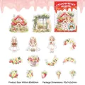 Pack de 15 autocollants en PET sur le thème fraise pour décoration de journal DIY - Fraise Mi-mûre