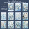 Carta per scrapbooking a tema fiocchi di neve per fai-da-te con 30 fogli e 10 motivi - Impronta di Fiocco di Neve
