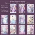 Carta per scrapbooking sogno floreale invernale con 10 illustrazioni vintage d'inverno - Fantasia di Fiori Invernali