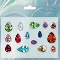 30pcs Waterdrop Gemstone PET Stickers in 15 Colorful Crystal Designs for Journaling - Crystal Groan