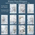 Carta decorativa Sogno d'Inverno in carta leggera con 10 motivi vintage blu neve - Calore di Fiori Freddi