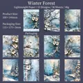 Carta decorativa per scrapbooking con motivi di foreste invernali e paesaggi innevati - Foresta d'inverno