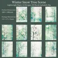 Carta da scrapbooking bosco d'inverno, 30 fogli di carta leggera per decorazioni DIY - Vista dell'Albero di Neve Invernale