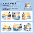 Watercolour sunset beach PET decorative tape for DIY journaling and art crafts - Beach Sunset