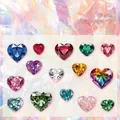 30pcs heart gemstone stickers set with 15 colorful crystal designs for scrapbooking - Radiant Heart