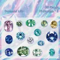 Holographic PET gemstone stickers pack with 30 pieces of colorful diamond shapes - Gems Brilliance