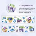 Cinta PET Huerto de Uvas de 45mm con motivos de frutas en acuarela y acabado de aceite especial - Huerto de Uvas