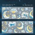 Ruban PET décoratif Ciel Étoilé Bleu avec motifs célestes pour scrapbooking et DIY - Galaxie Bleue