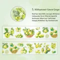 Cinta adhesiva PET decorativa con diseños de uvas verdes y frutas para diarios - Uvas Verdes de Verano
