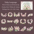 Rosa Tulpen PET Blumenaufkleber-Set mit 30 Stück für DIY Scrapbooking und Planer - Tulpe