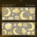 Yellow Wish PET Klebeband mit Aquarell Sternen und Monden für DIY Scrapbooking - Gelber Wunsch