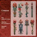 Retro PET stickers in Red Roses floral design for decorative scrapbooking art - Red Roses