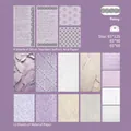 Papier de scrapbooking vintage aux motifs floraux lavande et textures gaufrées - Poésie de la Dentelle