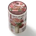 Vintage floral washi tape with pink rose and stamps, 60mm wide for scrapbooking - Floral Old Dream