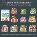 Creative fruit themed stickers with glitter PET finish featuring apple and strawberry motifs - Fruit Sweet House