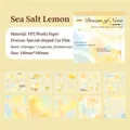 Neon Dream Sea Salt Lemon watercolor stickers set with PET and Washi paper 20 sheets - Sea Salt Lemon