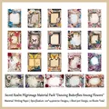 Vintage Bastelpapier mit Schmetterlings- und Blumenmotiven, 20er Pack für Scrapbooking - Schmetterlinge Tanzen in Blumen