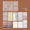Retro decorative paper pack with silver foil and embossed textures for scrapbooking - October Collection