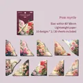Set de 20 papiers de scrapbooking fleurs de myrte rose vintage pour décoration - Myrte Rose