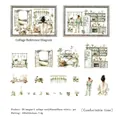 Set de pegatinas PET Comfortable Time con 20 motivos de acuarela de estilo de vida y hogar - Comfortable Time