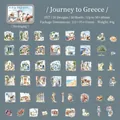Greece Travel themed PET stickers set with 50 unique Mediterranean architectural designs - Greece Trip