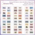 Retro Memory Label PET-Sticker Set mit 6 wasserfesten Dekoblättern für DIY-Tagebücher - Gedächtnis Etikett