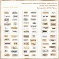 Sechs Bögen Vintage wasserfeste PET-Aufkleber mit Retro-Schriftzügen für Scrapbooking - Streamer Etiketten