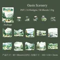 Adesivi PET da viaggio paesaggio oasi con motivi foresta e montagna per scrapbooking DIY - Paesaggio dell'Oasi