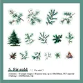 Lot de 30 autocollants en PET motifs branches de sapin pour scrapbooking et déco DIY - Sapin Froid