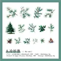 Set of 30 pieces Fir tree branch PET stickers for DIY scrapbooking and journal decor - Cold Fir