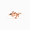 Minimalistische s925 zilveren knoop-strikring met roze stenen en roségouden finish - US Maat 6 / Roségoud