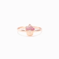 Roségouden s925 zilveren ring met roze cupcake design en fonkelende edelstenen - US Maat 6 / Roségoud
