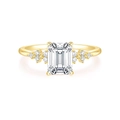 Elegante anello in argento s925 con zircone rettangolare taglio smeraldo e finitura oro - Taglia US 6 / Oro