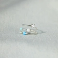 Eleganter s925 Silberring im Mehrschicht-Spiraldesign mit Opalperlen und Zirkon - Einstellbar Offen / Weißgold