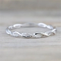 Elegant S925 sterling silver infinity twist ring with pavé cubic zirconia accents - US Size 6 / White Gold