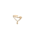Minimalist S925 sterling silver star fringe ear cuff with zircon in rose gold finish - Adjustable US Size 7 / Gold