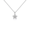 Minimalist S925 sterling silver necklace featuring a small zircon flower pendant on a chain - 925 Silver (40+5cm) / White Gold