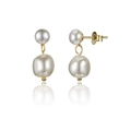 Orecchini in argento S925 dorato con piccole perle e grandi perle barocche a goccia - Argento 925 / Oro