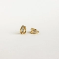 Minimalistische S925 Silber Creolen mit Goldbeschichtung und Zirkonia im Doppelring-Stil - 925er Silber / Gold